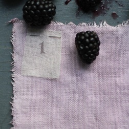 Linen dyed with blackberries